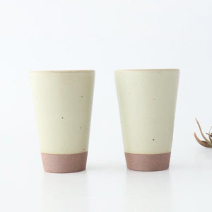 Kamoshika Dogu Store Ceramic Beer Cup White and Brown