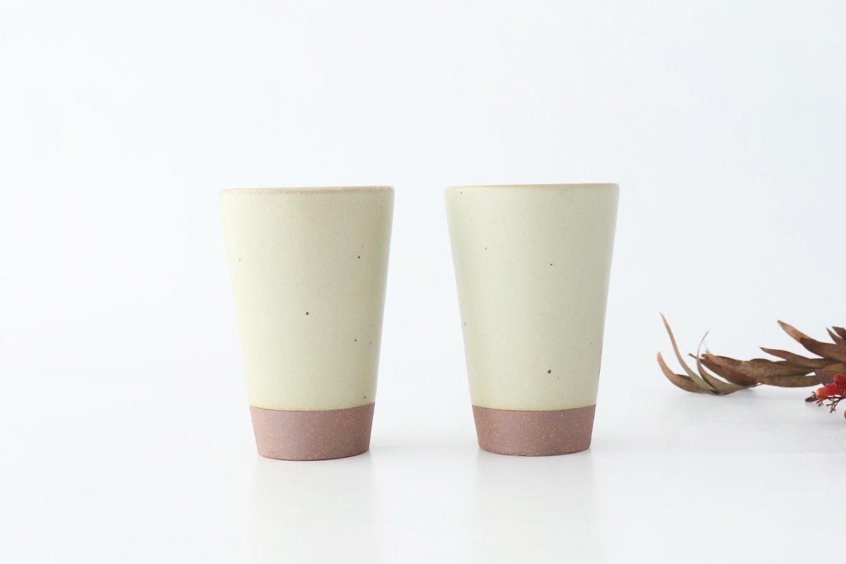 Kamoshika Dogu Store Ceramic Beer Cup White and Brown