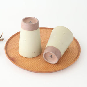 Kamoshika Dogu Store Ceramic Beer Cup White and Brown