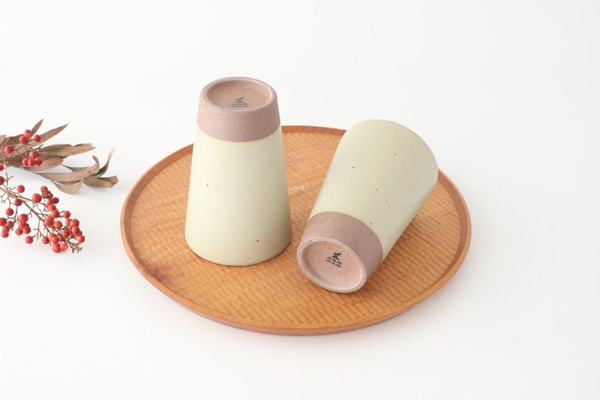 Kamoshika Dogu Store Ceramic Beer Cup White and Brown