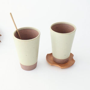 Kamoshika Dogu Store Ceramic Beer Cup White and Brown