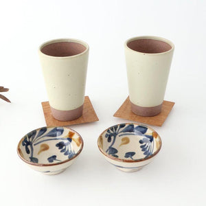 Kamoshika Dogu Store Ceramic Beer Cup White and Brown