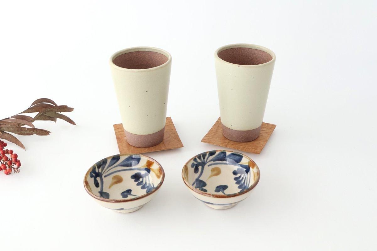 Kamoshika Dogu Store Ceramic Beer Cup White and Brown