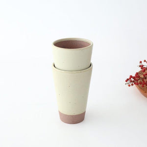 Kamoshika Dogu Store Ceramic Beer Cup White and Brown
