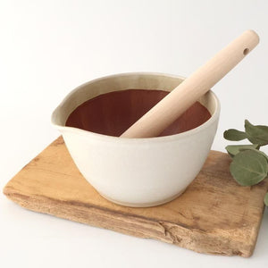 Motoshige Pottery Mortar Matte White Large | Iwami Ware