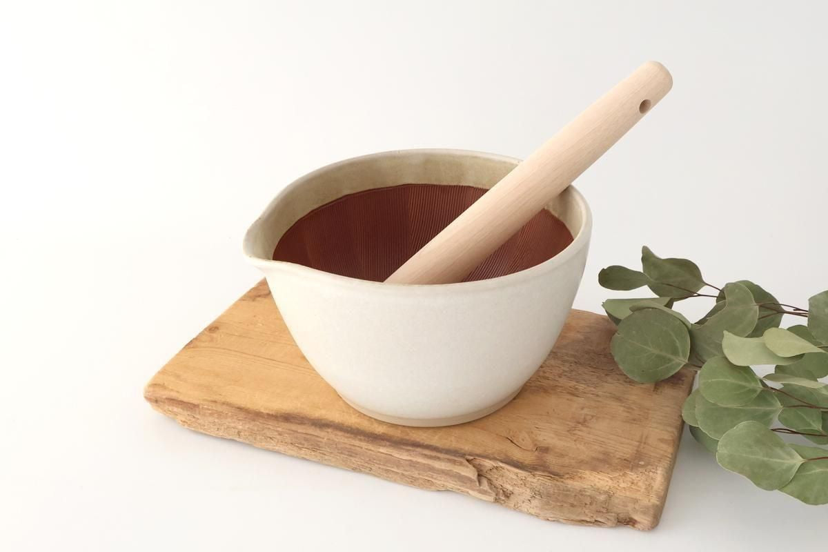 Motoshige Pottery Mortar Matte White Large | Iwami Ware