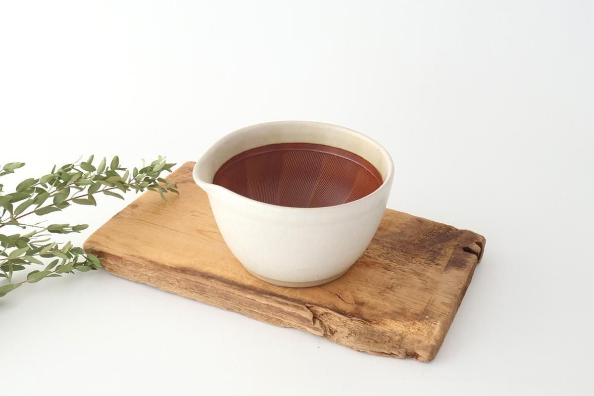 Motoshige Pottery Mortar Matte White Medium | Iwami Ware