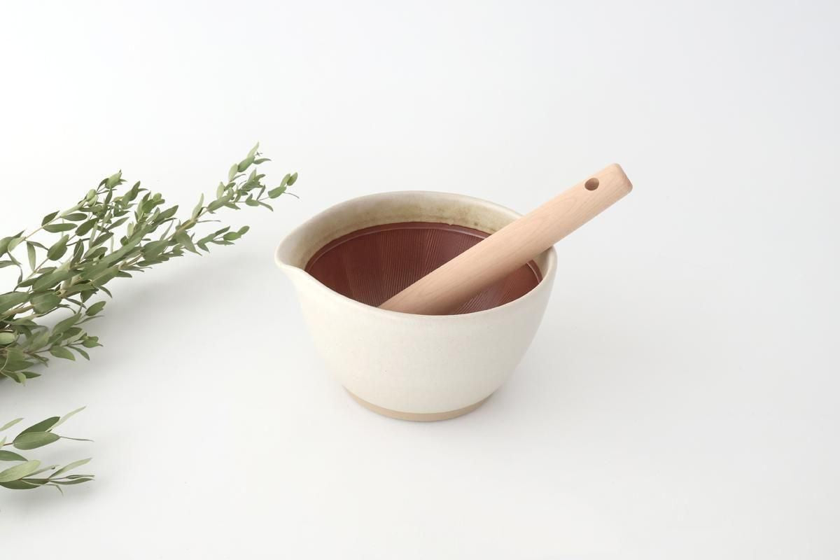 Motoshige Pottery Mortar Matte White Medium | Iwami Ware
