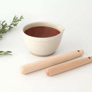 Motoshige Pottery Mortar Matte White Medium | Iwami Ware