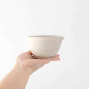 Motoshige Pottery Mortar Matte White Small | Iwami Ware