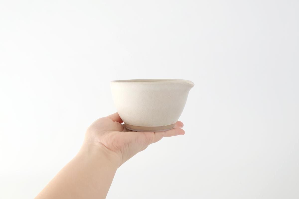 Motoshige Pottery Mortar Matte White Small | Iwami Ware