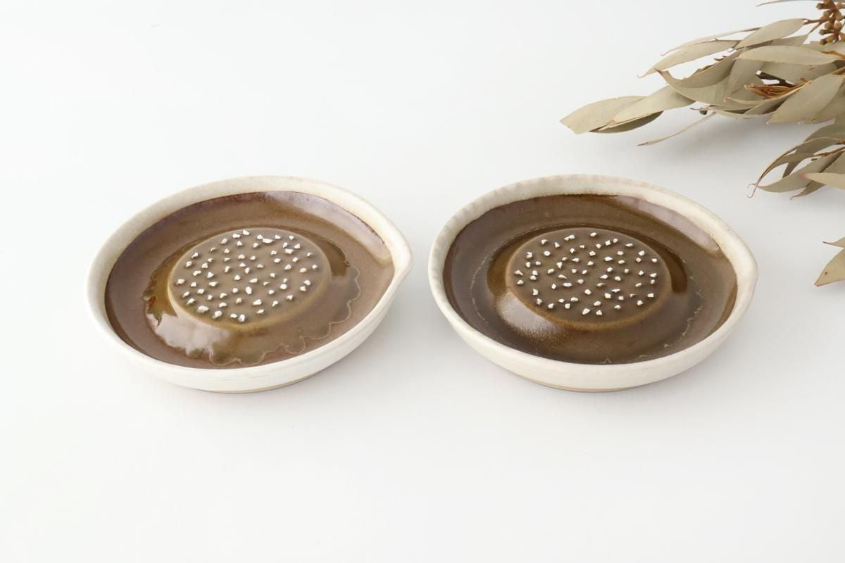 Motoshige Pottery Grater Matte White Medium | Iwami Ware