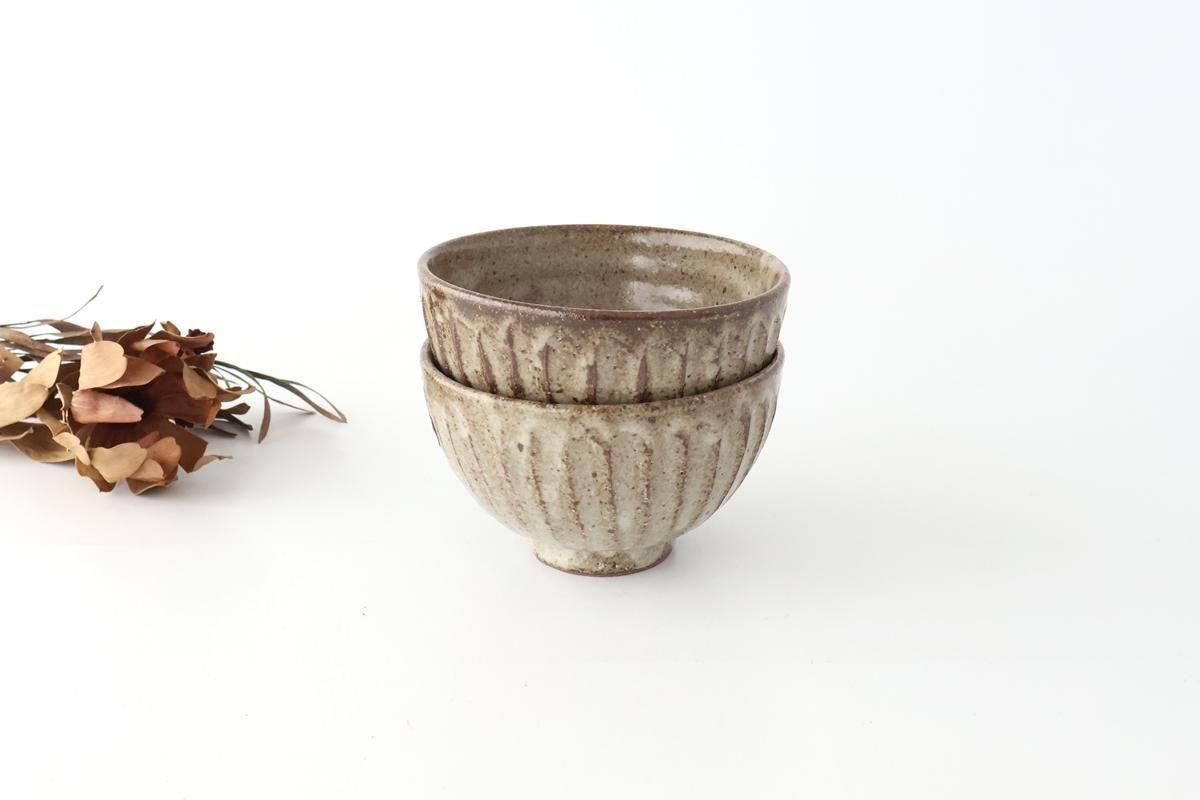 Rice Bowl Ash-Carved | Shigaraki Ware