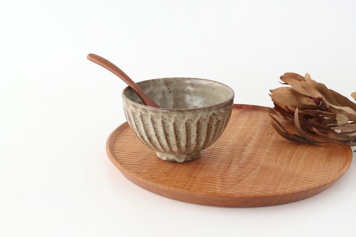 Rice Bowl Ash-Carved | Shigaraki Ware