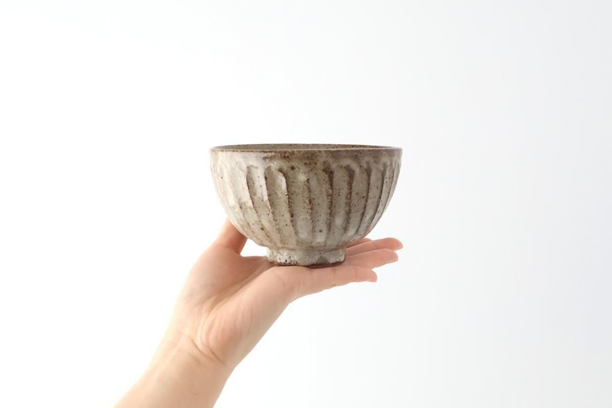 Rice Bowl Ash-Carved | Shigaraki Ware