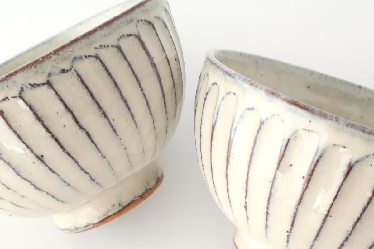 Rice Bowl White-Carved | Shigaraki Ware