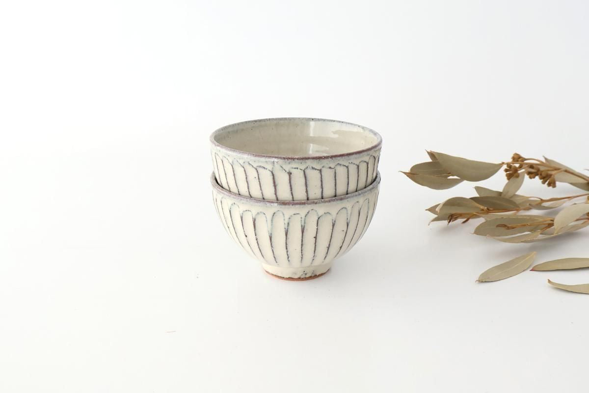 Rice Bowl White-Carved | Shigaraki Ware