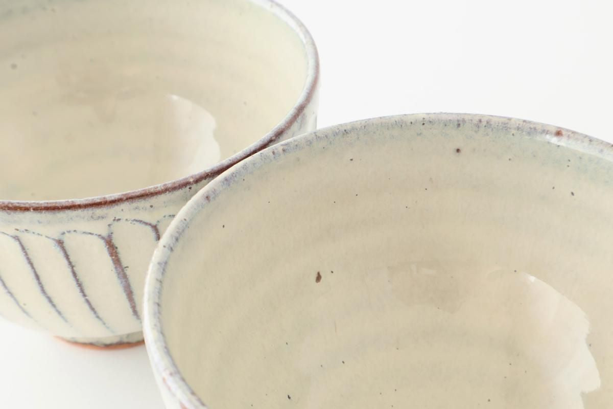 Rice Bowl White-Carved | Shigaraki Ware