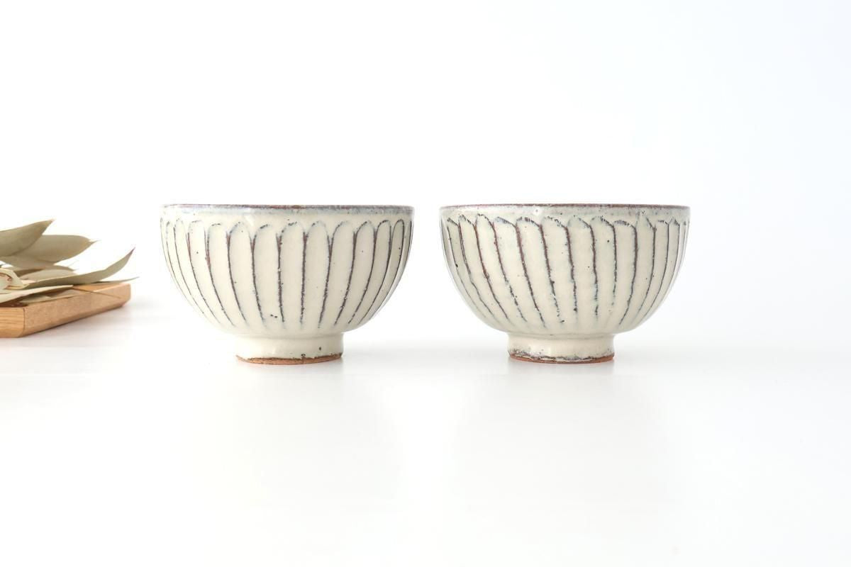 Rice Bowl White-Carved | Shigaraki Ware