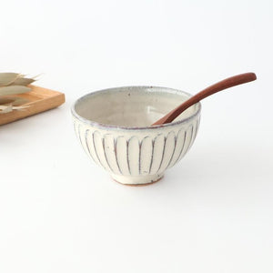 Rice Bowl White-Carved | Shigaraki Ware