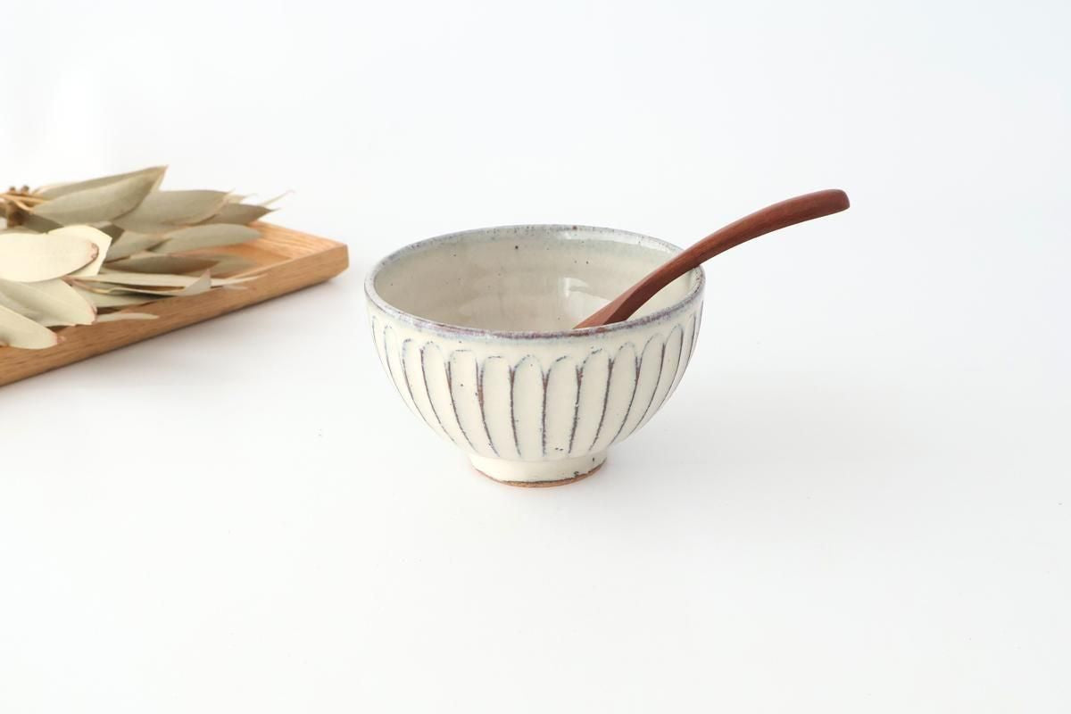 Rice Bowl White-Carved | Shigaraki Ware