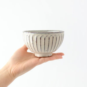 Rice Bowl White-Carved | Shigaraki Ware
