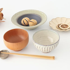 Rice Bowl White-Carved | Shigaraki Ware