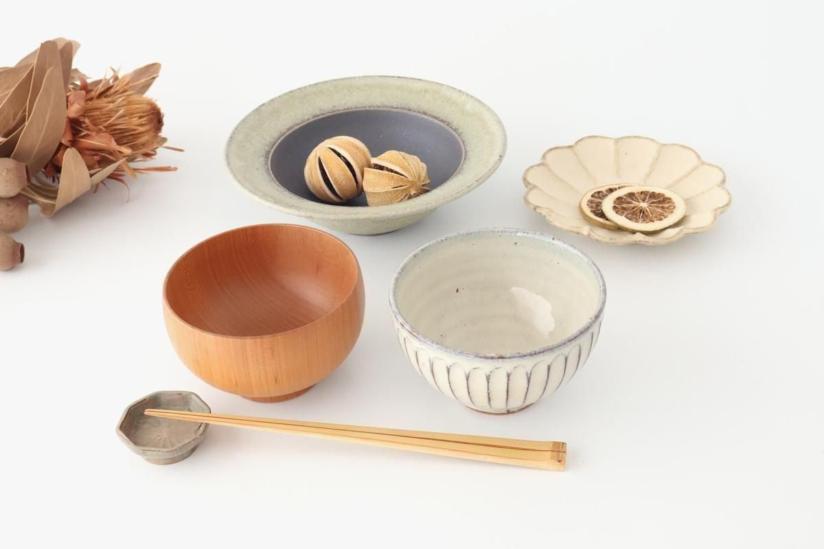 Rice Bowl White-Carved | Shigaraki Ware