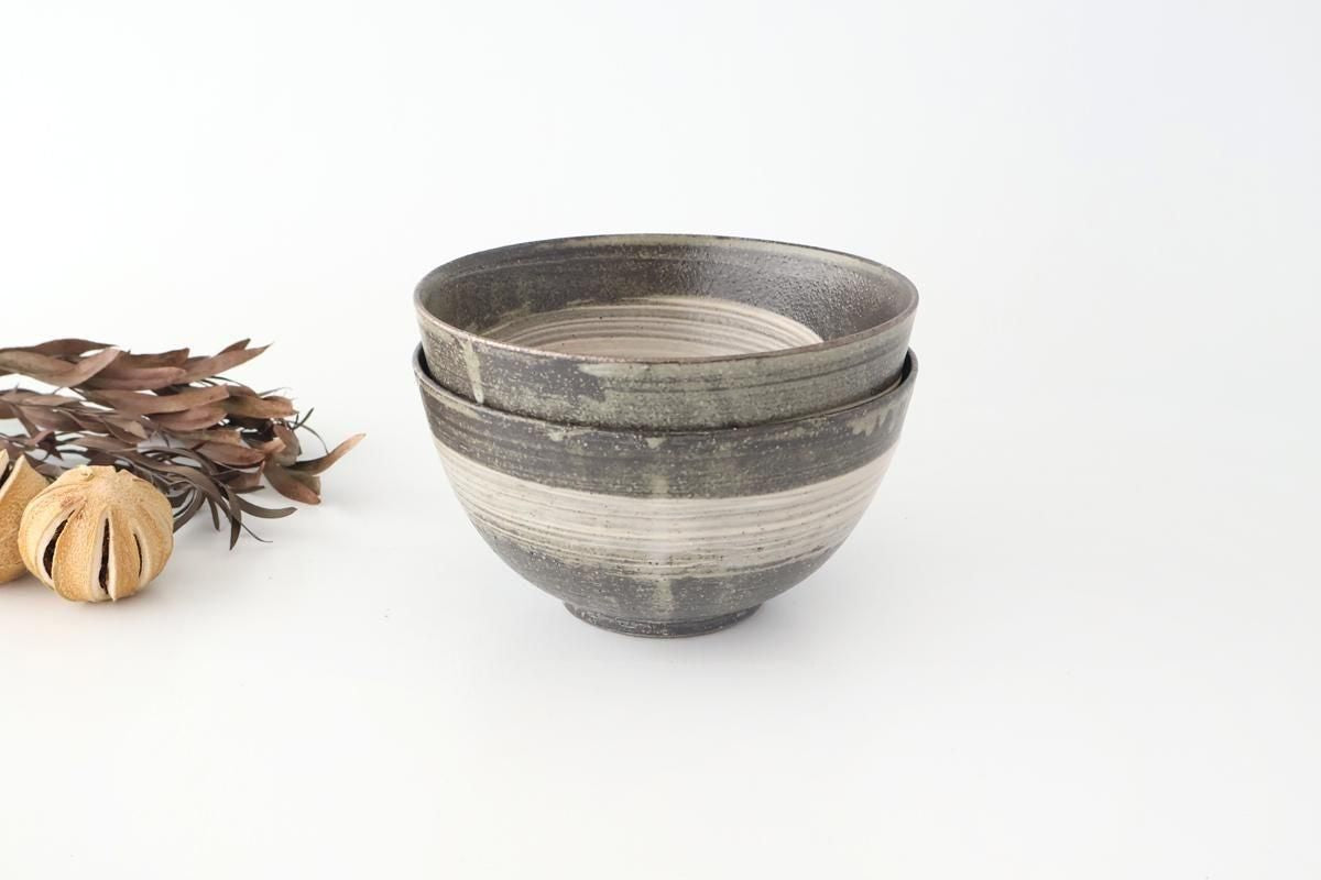 Donburi Bowl Brack and White | Shigaraki Ware