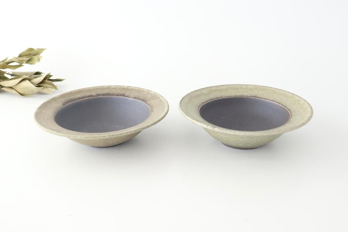 Rim Bowl Green and Brown Large | Shigaraki Ware