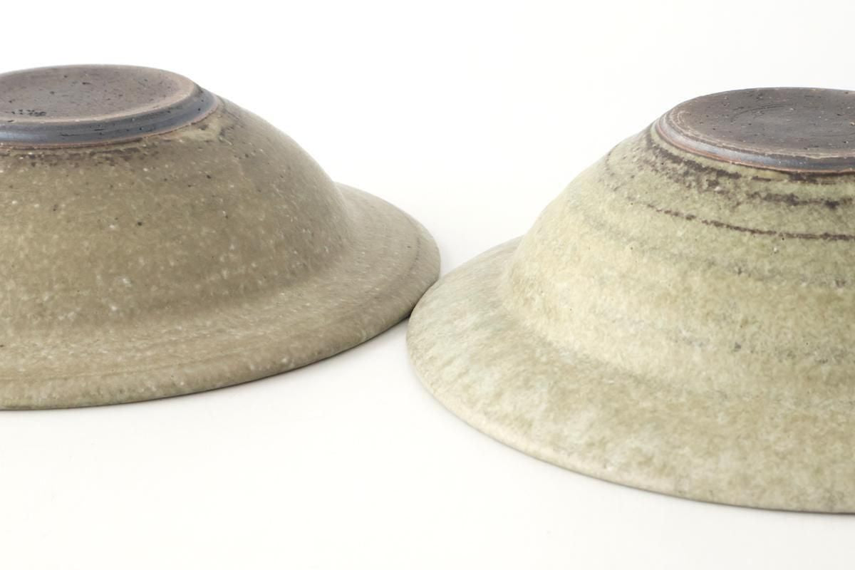 Rim Bowl Green and Brown Large | Shigaraki Ware