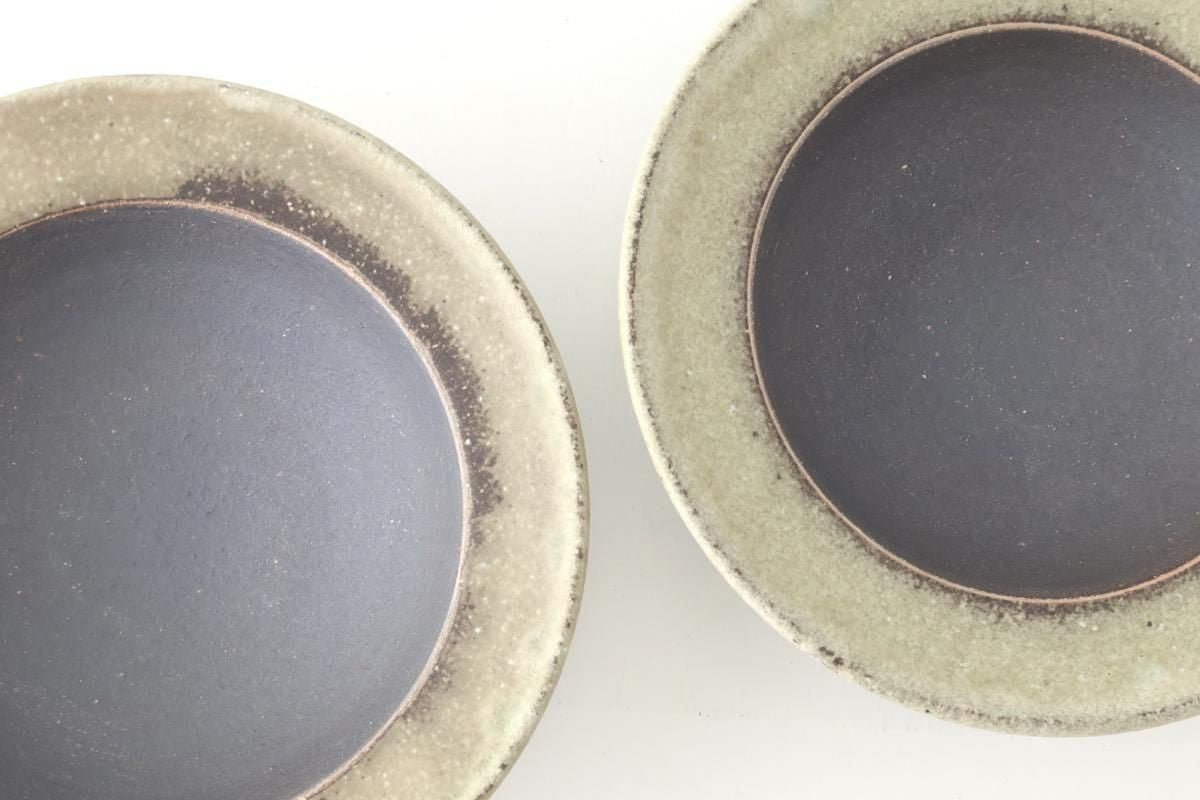 Rim Bowl Green and Brown Large | Shigaraki Ware