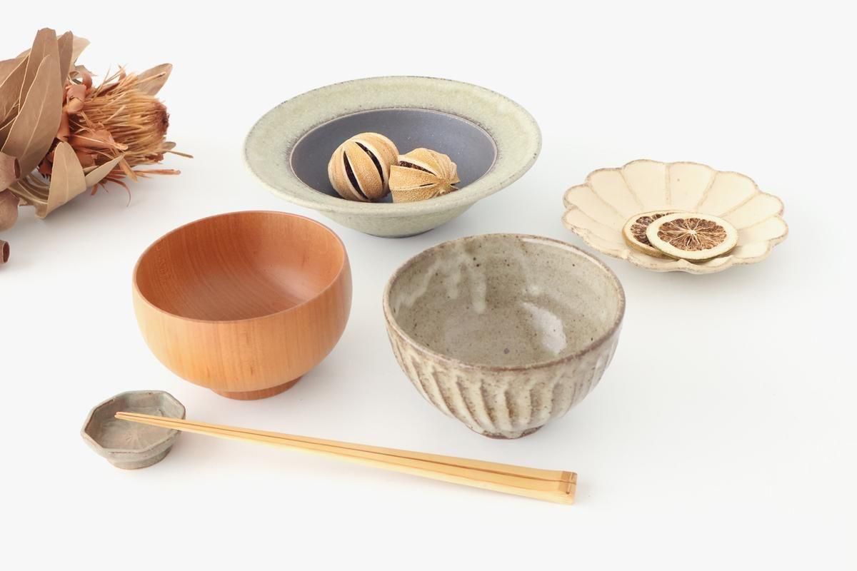 Rim Bowl Green and Brown Large | Shigaraki Ware