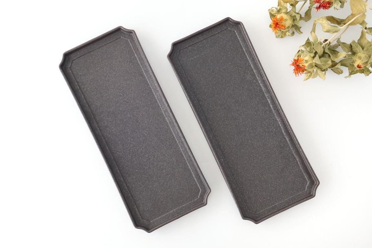 Vega Rectangle Plate Black | Sushi Plate Mino Ware