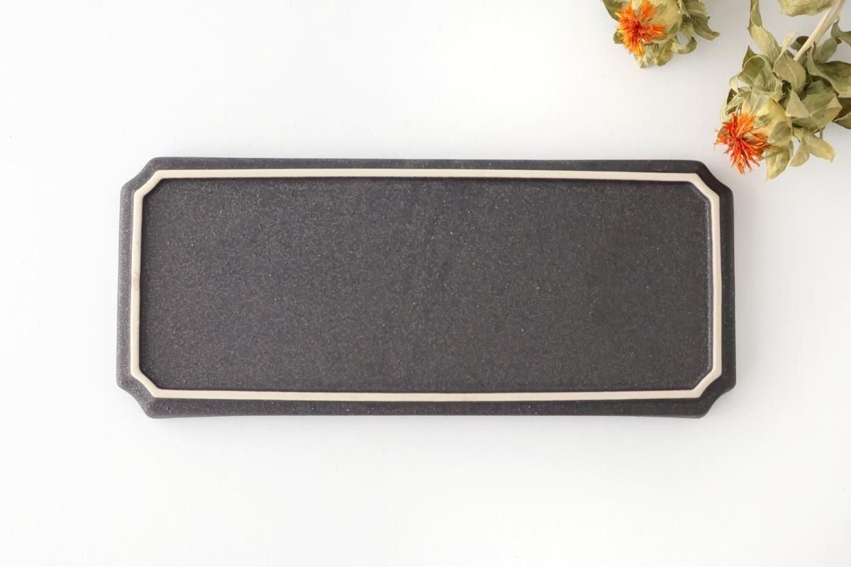 Vega Rectangle Plate Black | Sushi Plate Mino Ware
