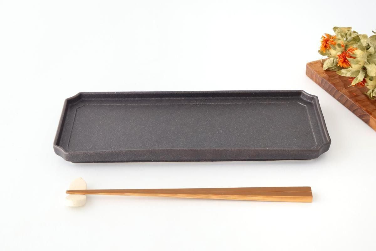 Vega Rectangle Plate Black | Sushi Plate Mino Ware