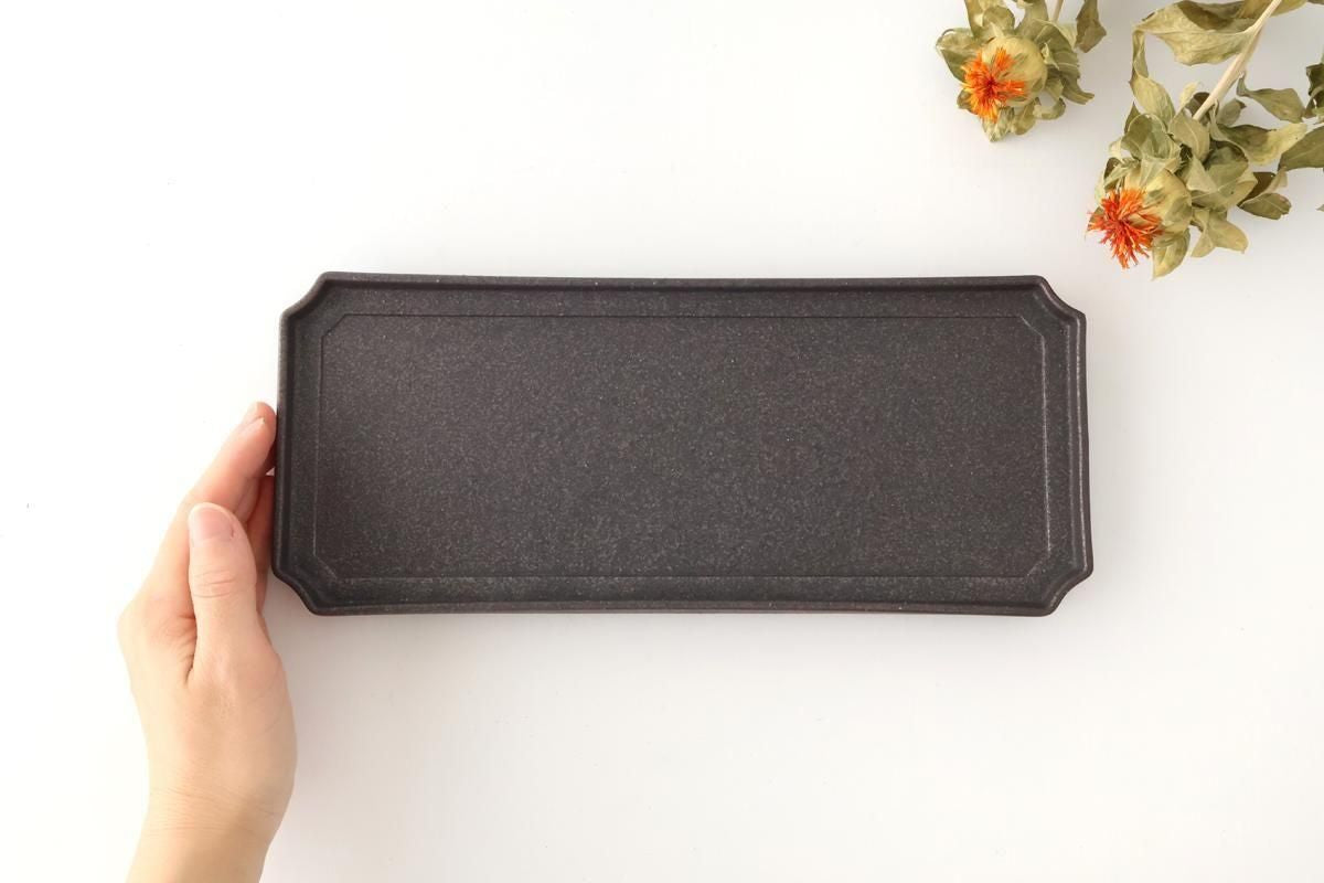 Vega Rectangle Plate Black | Sushi Plate Mino Ware