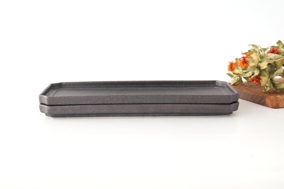 Vega Rectangle Plate Black | Sushi Plate Mino Ware
