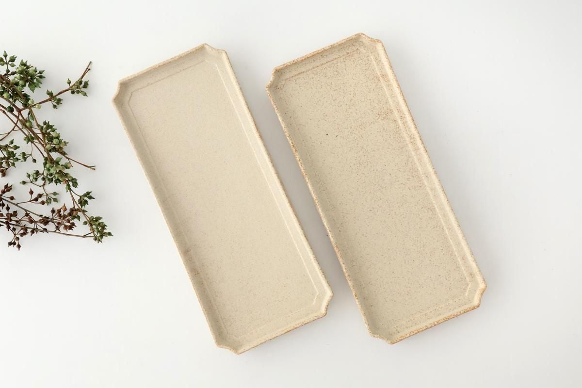 Vega Rectangle Plate Ivory | Sushi Plate Mino Ware