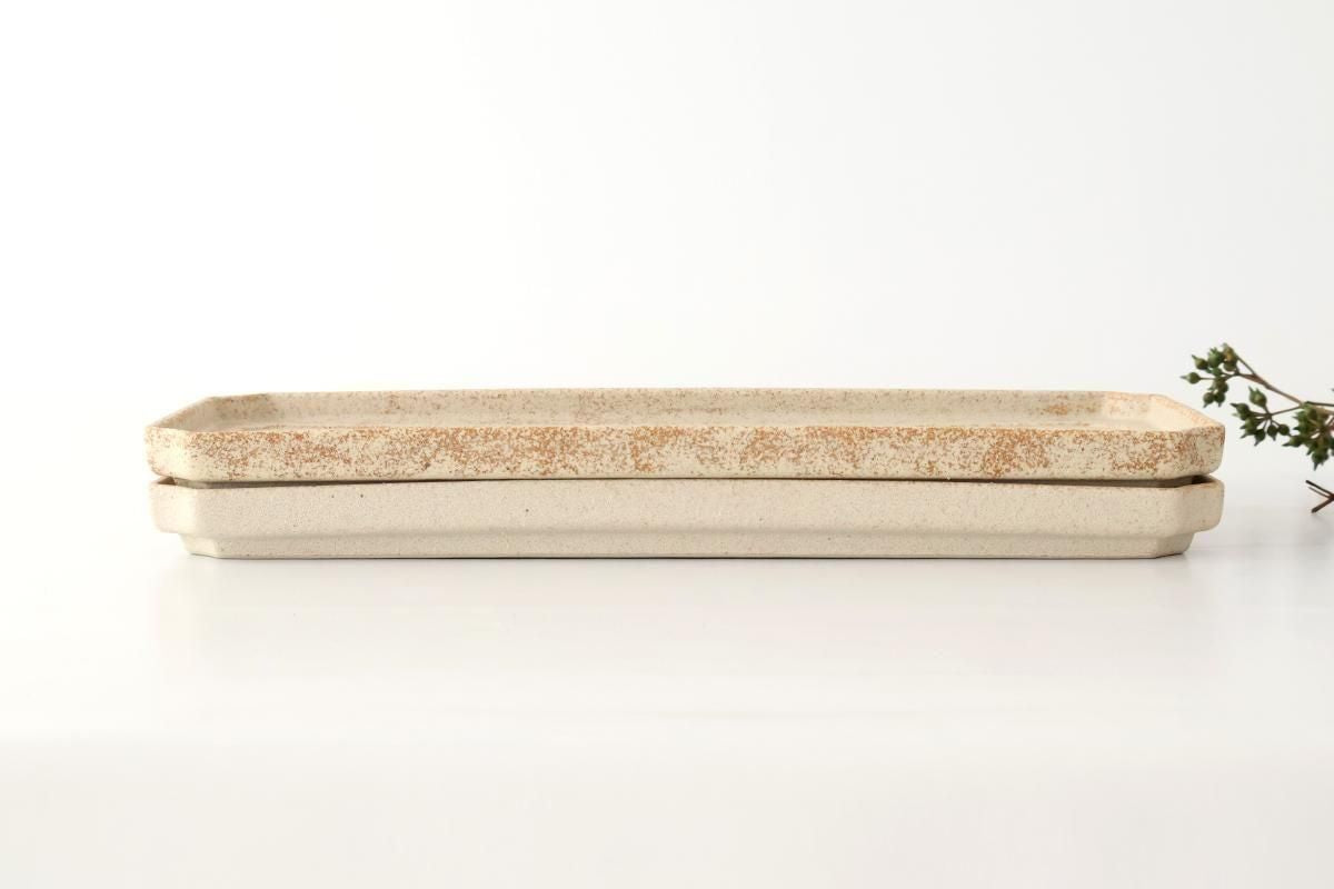 Vega Rectangle Plate Ivory | Sushi Plate Mino Ware