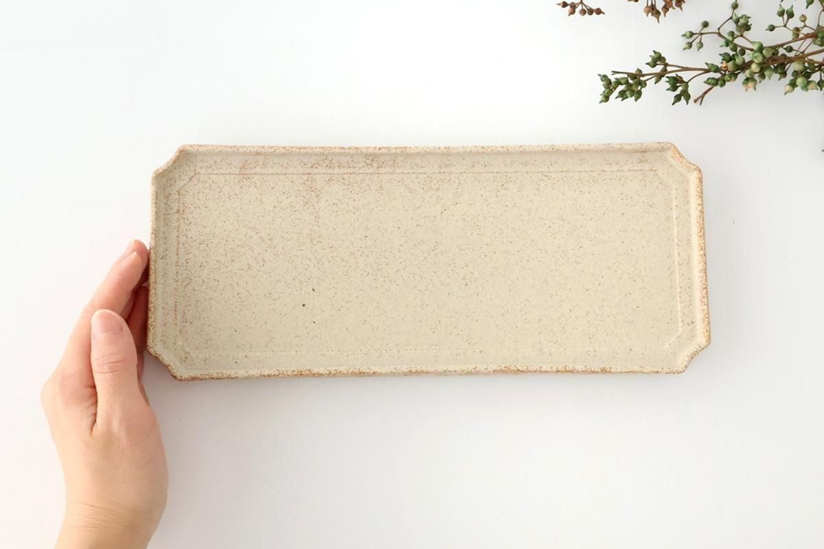 Vega Rectangle Plate Ivory | Sushi Plate Mino Ware