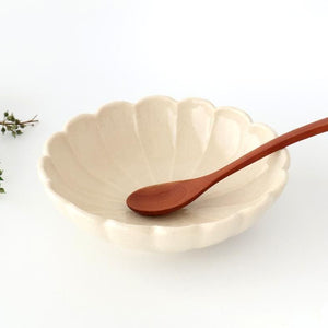 Chrysanthemum-shaped Bowl White 17㎝/6.6in | Seto Ware
