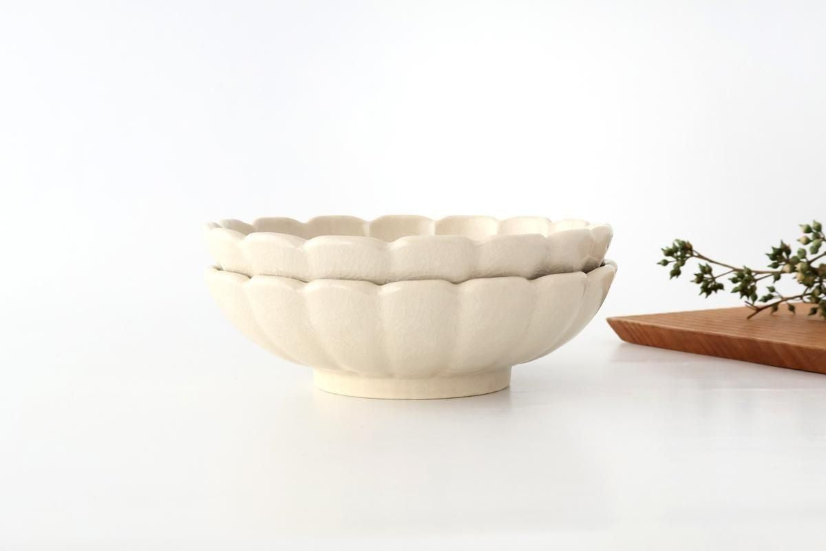 Chrysanthemum-shaped Bowl White 17㎝/6.6in | Seto Ware