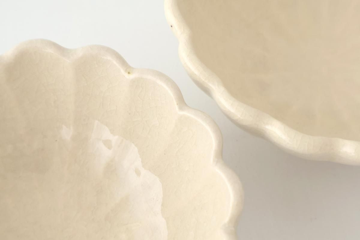 Chrysanthemum-shaped Bowl White 11㎝/4.3in | Kobachi Seto Ware