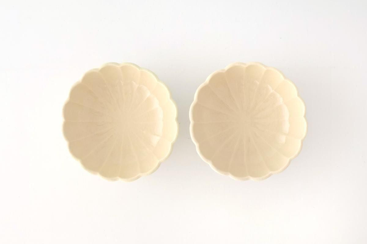Chrysanthemum-shaped Bowl White 13㎝/5in | Kobachi Seto Ware