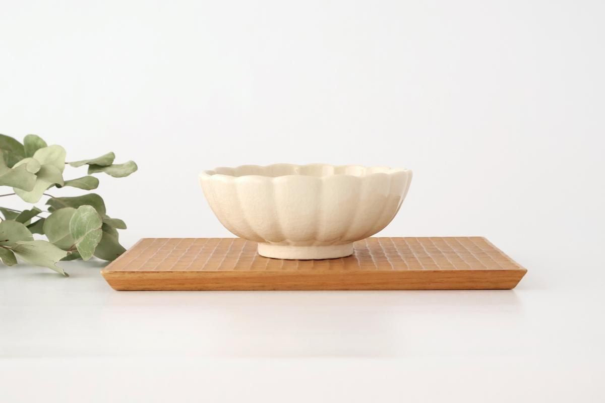 Chrysanthemum-shaped Bowl White 13㎝/5in | Kobachi Seto Ware