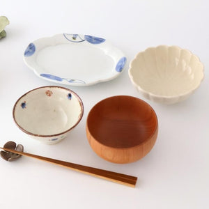 Chrysanthemum-shaped Bowl White 13㎝/5in | Kobachi Seto Ware