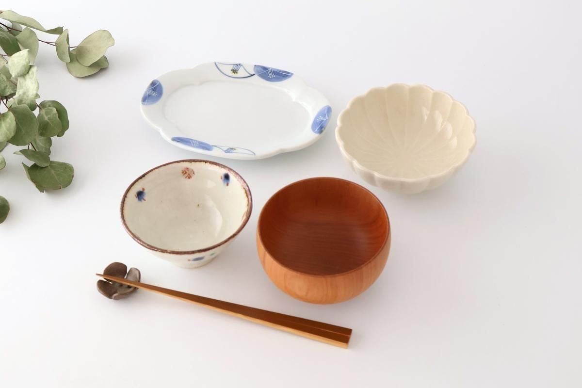 Chrysanthemum-shaped Bowl White 13㎝/5in | Kobachi Seto Ware