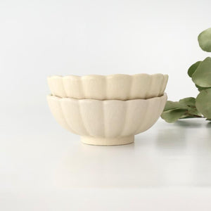 Chrysanthemum-shaped Bowl White 13㎝/5in | Kobachi Seto Ware