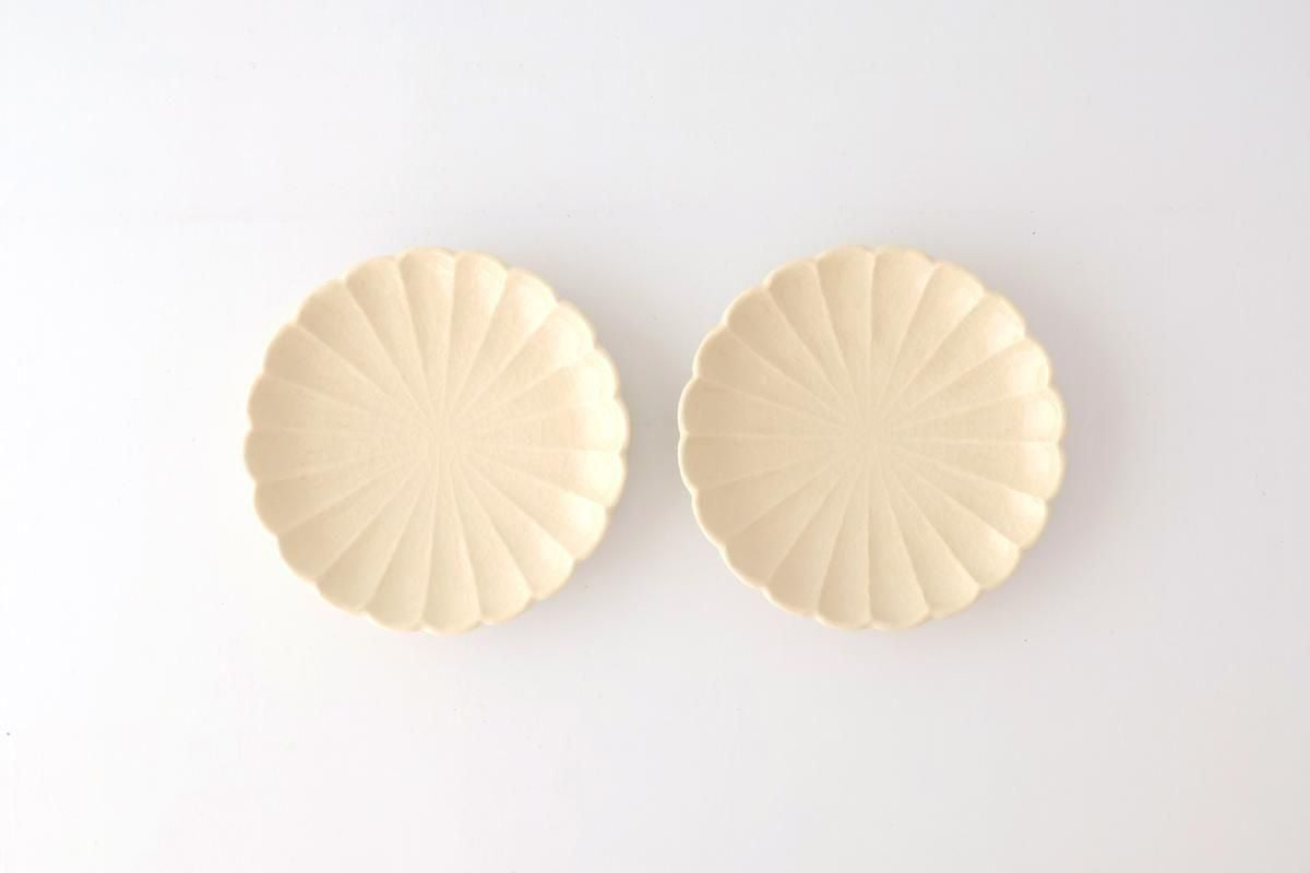 Chrysanthemum-shaped Plate White  15㎝/6in | Seto Ware